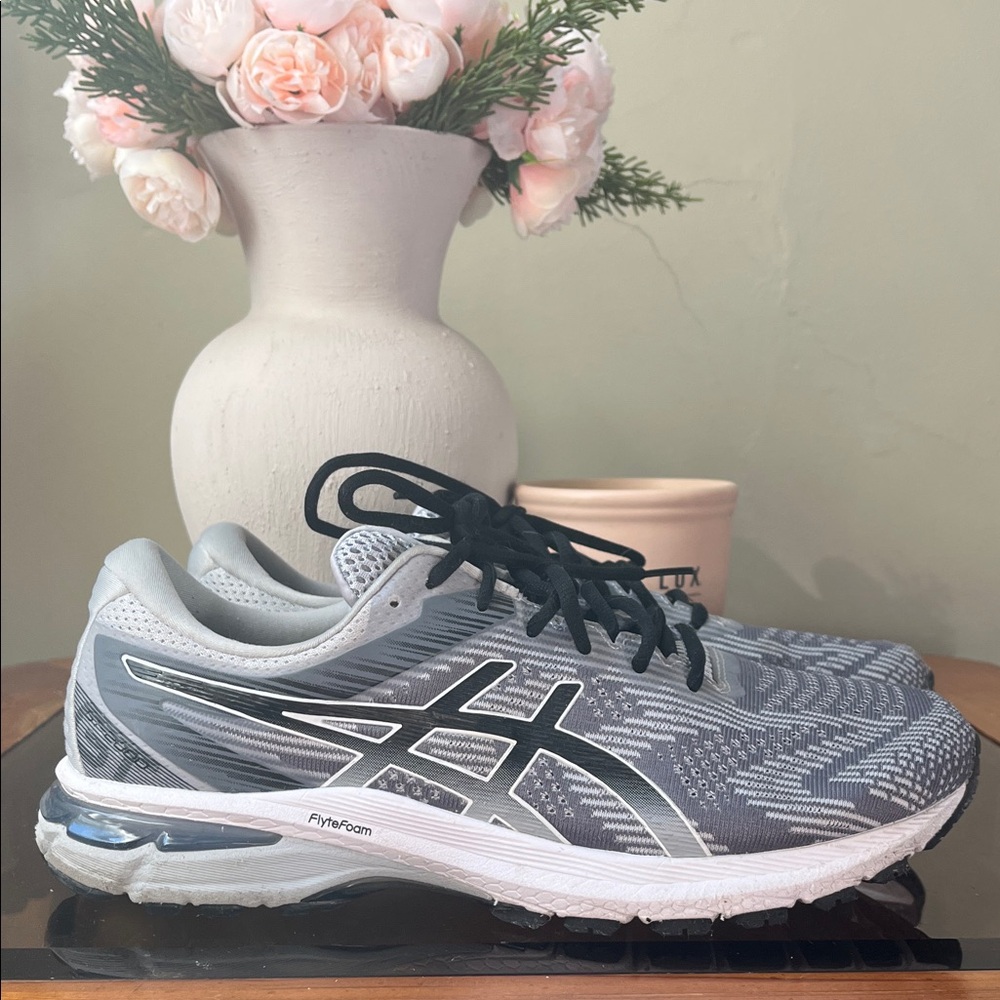 ASICS Gray and Black Athletic Sneakers